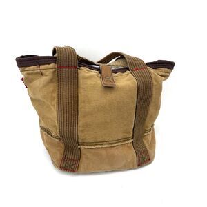 Vintage GAP Brown Canvas Tote Bag Y2K Rucksack Bucket Streetwear Jute Outdoor